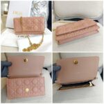Christian Dior Caro Pouch with Chain Beige Lambskin with Gold Hardware #ROUU-1 - Image 2