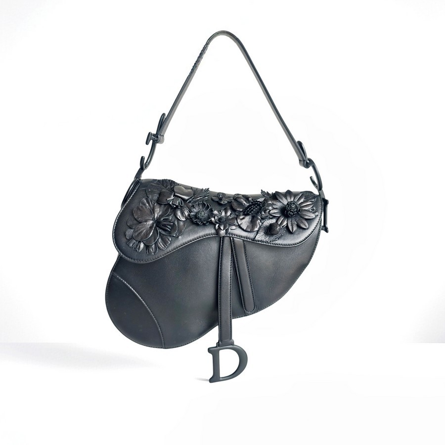 Dior Saddle Bag Black Leather with Black Hardware #ROLS-3