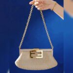 Fendi Mini Bag BrownGold Canvas with Leather and Gold Hardware #ROER-5