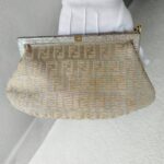 Fendi Mini Bag Brown/Gold Canvas with Leather and Gold Hardware #ROER-5 - Image 6