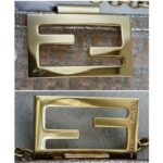 Fendi Mini Bag Brown/Gold Canvas with Leather and Gold Hardware #ROER-5 - Image 11