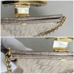 Fendi Mini Bag Brown/Gold Canvas with Leather and Gold Hardware #ROER-5 - Image 13