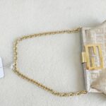 Fendi Mini Bag Brown/Gold Canvas with Leather and Gold Hardware #ROER-5 - Image 14