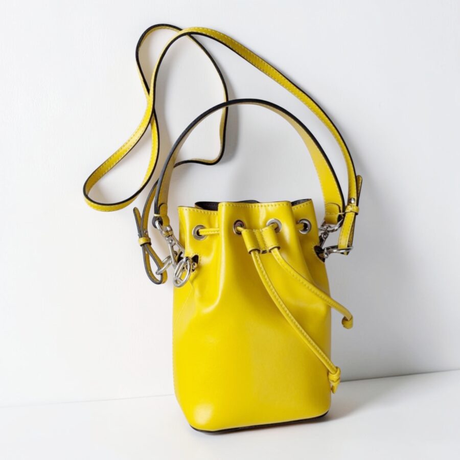 Fendi Mon Tresor Mini Bucket Bag Yellow Calf Leather and Silver Hardware #RTYR-2
