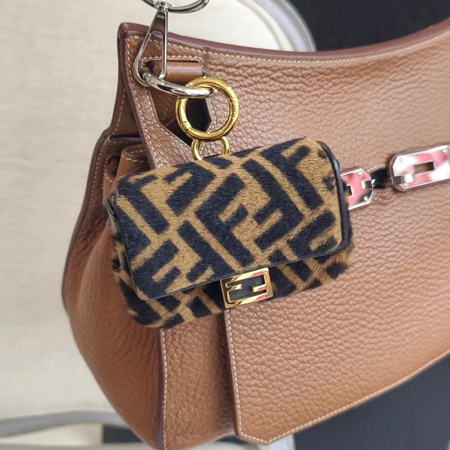 Fendi Nano Baguette Crossbody bagWaist bagBag charm and Gold Hardware #RTTU-2