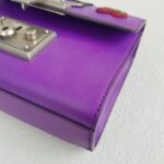 Gucci Padlock Bag Small Purple Smooth Leather Embroidered Tiger and Strawberry with Antique Silver Hardware #RUTT-1 - Image 12