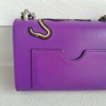 Gucci Padlock Bag Small Purple Smooth Leather Embroidered Tiger and Strawberry with Antique Silver Hardware #RUTT-1 - Image 5