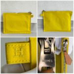 Hermes Bora Bora Pouch Yellow Canvas with Palladium Hardware #RTRE-17 - Image 2
