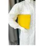 Hermes Bora Bora Pouch Yellow Canvas with Palladium Hardware #RTRE-17 - Image 14