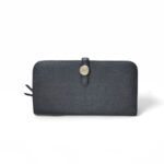 Hermes Dogon Long Wallet Black Clemence Leather with Palladium Hardware #ROCK-1