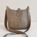 Hermes Evelyne 16cm Etoupe Clemence Leather with Gold Plated Hardware #RTOL-2