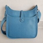 Hermes Evelyne III 29cm Blue Jean Clemence Leather with Palladium Plated Hardware #RUUS-11 - Image 4