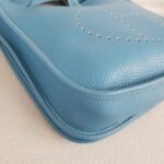 Hermes Evelyne III 29cm Blue Jean Clemence Leather with Palladium Plated Hardware #RUUS-11 - Image 12