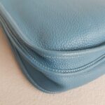 Hermes Evelyne III 29cm Blue Jean Clemence Leather with Palladium Plated Hardware #RUUS-11 - Image 10