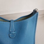 Hermes Evelyne III 29cm Blue Jean Clemence Leather with Palladium Plated Hardware #RUUS-11 - Image 15