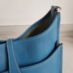 Hermes Evelyne III 29cm Blue Jean Clemence Leather with Palladium Plated Hardware #RUUS-11 - Image 17