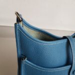 Hermes Evelyne III 29cm Blue Jean Clemence Leather with Palladium Plated Hardware #RUUS-11 - Image 16