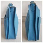 Hermes Evelyne III 29cm Blue Jean Clemence Leather with Palladium Plated Hardware #RUUS-11 - Image 7