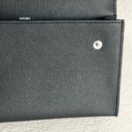 Hermes Hermèsnap Wallet Black Epsom Leather with Palladium Plated Hardware Bag #RTOK-5 - Image 8