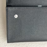 Hermes Hermèsnap Wallet Black Epsom Leather with Palladium Plated Hardware Bag #RTOK-5 - Image 7