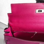 Hermes Kelly 32CM Tosca Pink Epsom Leather With Palladium Hardware Bag #RTTE-1 - Image 32