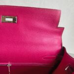 Hermes Kelly 32CM Tosca Pink Epsom Leather With Palladium Hardware Bag #RTTE-1 - Image 33