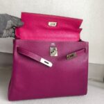 Hermes Kelly 32CM Tosca Pink Epsom Leather With Palladium Hardware Bag #RTTE-1 - Image 34