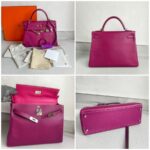Hermes Kelly 32CM Tosca Pink Epsom Leather With Palladium Hardware Bag #RTTE-1 - Image 2