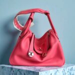 Hermes Lindy 30CM Rose Lipstick Evercolor Leather with Palladium-plated Hardware #RTEO-1