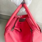 Hermes Lindy 30CM Rose Lipstick Evercolor Leather with Palladium-plated Hardware #RTEO-1 - Image 20