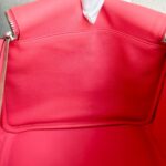 Hermes Lindy 30CM Rose Lipstick Evercolor Leather with Palladium-plated Hardware #RTEO-1 - Image 38