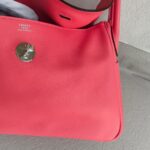Hermes Lindy 30CM Rose Lipstick Evercolor Leather with Palladium-plated Hardware #RTEO-1 - Image 5
