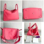 Hermes Lindy 30CM Rose Lipstick Evercolor Leather with Palladium-plated Hardware #RTEO-1 - Image 2