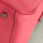 Hermes Lindy 30CM Rose Lipstick Evercolor Leather with Palladium-plated Hardware #RTEO-1 - Image 15