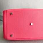 Hermes Lindy 30CM Rose Lipstick Evercolor Leather with Palladium-plated Hardware #RTEO-1 - Image 12