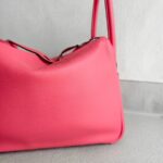 Hermes Lindy 30CM Rose Lipstick Evercolor Leather with Palladium-plated Hardware #RTEO-1 - Image 7