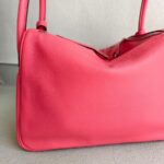 Hermes Lindy 30CM Rose Lipstick Evercolor Leather with Palladium-plated Hardware #RTEO-1 - Image 6