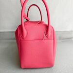 Hermes Lindy 30CM Rose Lipstick Evercolor Leather with Palladium-plated Hardware #RTEO-1 - Image 8