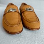 Hermes Mocassins Denstin Size 38 Palladium Hardware #ROUC-2 - Image 4