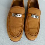 Hermes Mocassins Denstin Size 38 Palladium Hardware #ROUC-2 - Image 3