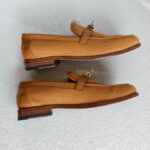 Hermes Mocassins Denstin Size 38 Palladium Hardware #ROUC-2 - Image 5