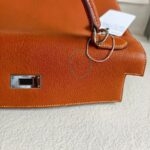 Hermes Sellier Kelly 32cm Brown-Gold Cherve Coromandel (Goatskin ) Leather With Palladium Hardware Bag #ROUY-1 - Image 27