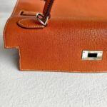 Hermes Sellier Kelly 32cm Brown-Gold Cherve Coromandel (Goatskin ) Leather With Palladium Hardware Bag #ROUY-1 - Image 26