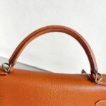 Hermes Sellier Kelly 32cm Brown-Gold Cherve Coromandel (Goatskin ) Leather With Palladium Hardware Bag #ROUY-1 - Image 19