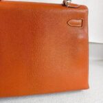 Hermes Sellier Kelly 32cm Brown-Gold Cherve Coromandel (Goatskin ) Leather With Palladium Hardware Bag #ROUY-1 - Image 7
