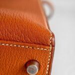 Hermes Sellier Kelly 32cm Brown-Gold Cherve Coromandel (Goatskin ) Leather With Palladium Hardware Bag #ROUY-1 - Image 14