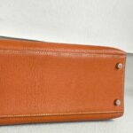 Hermes Sellier Kelly 32cm Brown-Gold Cherve Coromandel (Goatskin ) Leather With Palladium Hardware Bag #ROUY-1 - Image 11