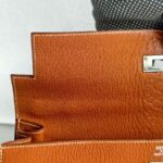 Hermes Sellier Kelly 32cm Brown-Gold Cherve Coromandel (Goatskin ) Leather With Palladium Hardware Bag #ROUY-1 - Image 28