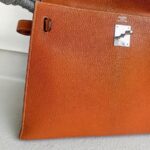 Hermes Sellier Kelly 32cm Brown-Gold Cherve Coromandel (Goatskin ) Leather With Palladium Hardware Bag #ROUY-1 - Image 3