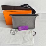 Hermes Videpoches Dark Grey Togo Leather with Palladium Plated Hardware Bag #ROEY-1 - Image 2